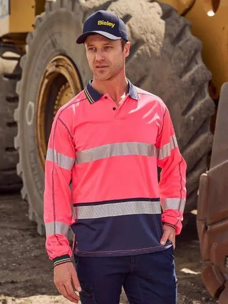 Bisley Workwear Taped Hi Vis Polyester Mesh Polo BK6219T Bisley Workwear