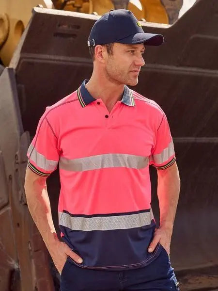 Bisley Workwear Taped Hi Vis Polyester Mesh Polo BK1219T Bisley Workwear
