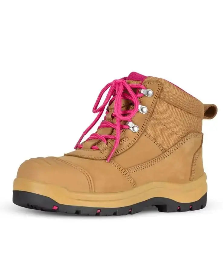Jb's Women's Atrax Zip Safety Work Boot 9H9 in Wheat / Pink