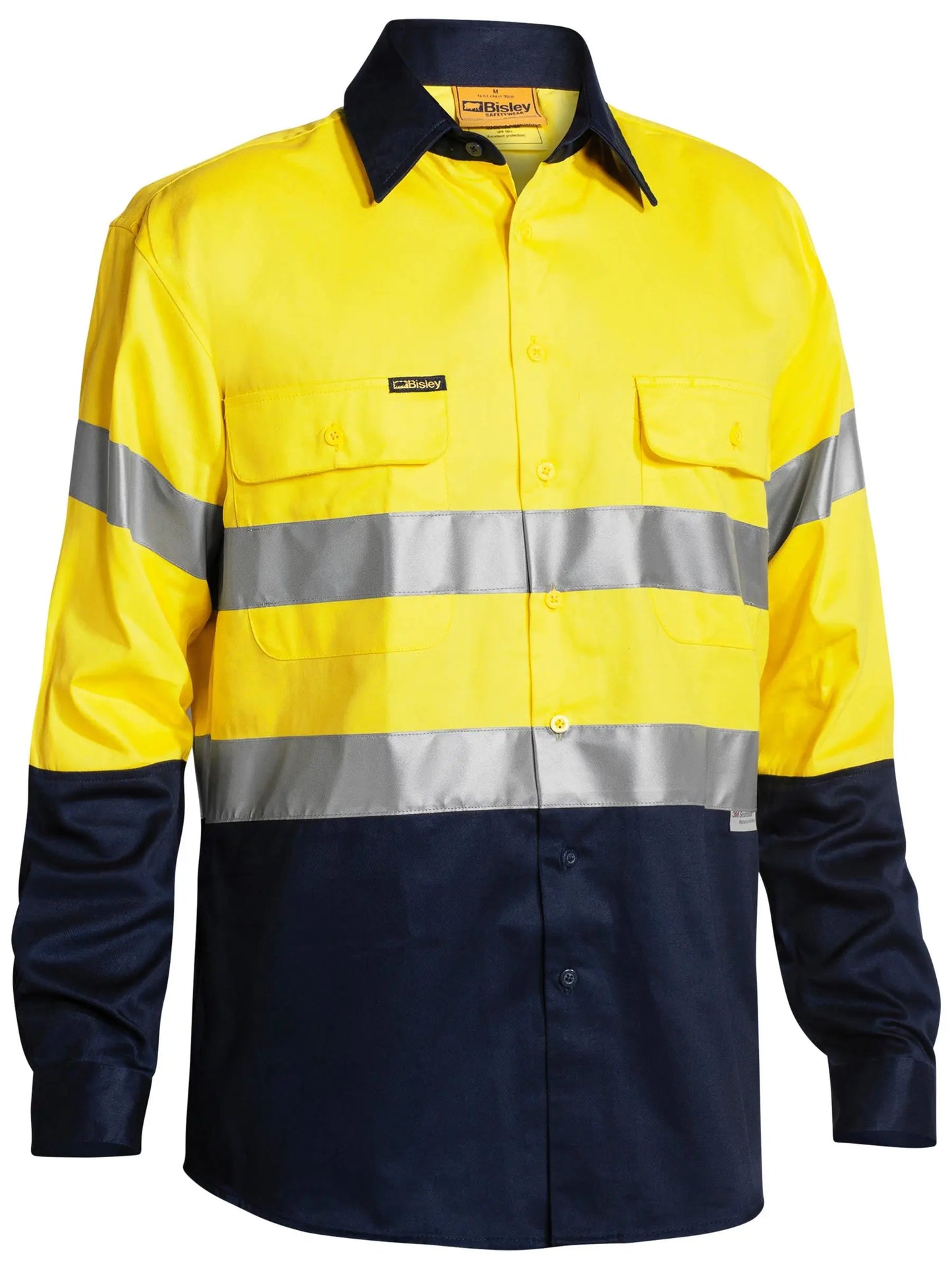Bisley Workwear 3m Taped Hi Vis Drill Shirt Long Sleeve BT6456 Bisley Workwear