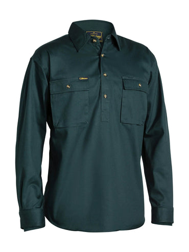 Bisley Workwear Closed Front Cotton Drill Long Sleeve Shirt BSC6433