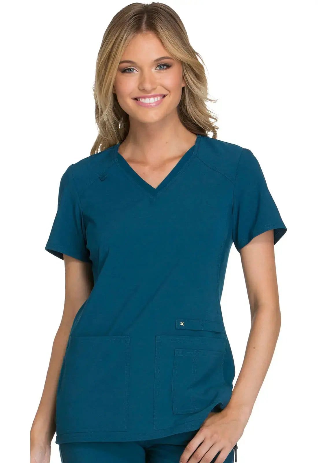 Cherokee IFlex Women's Knit Panel Scrub Top CK605 Simply Scrubs Australia