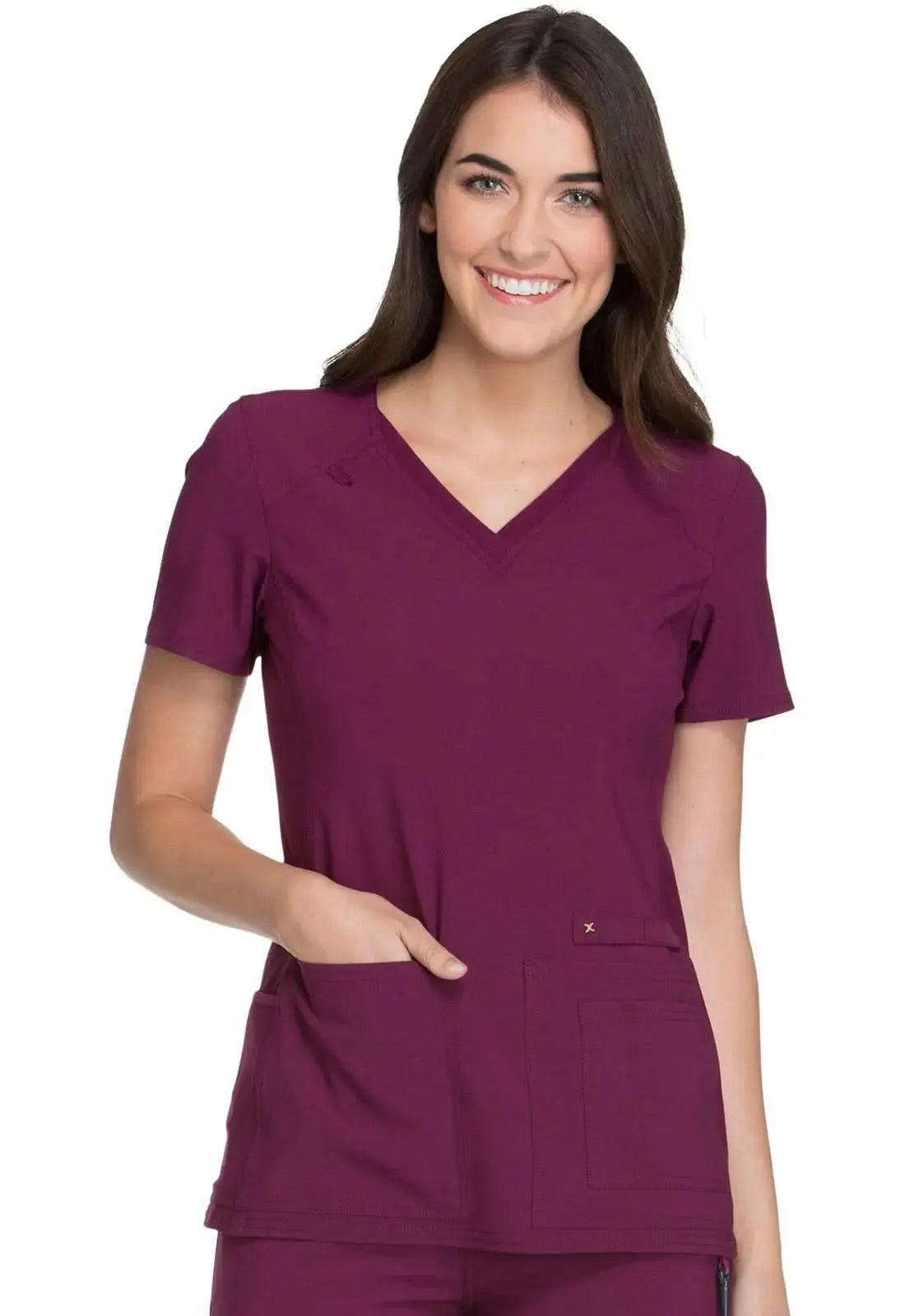 Cherokee IFlex Women's Knit Panel Scrub Top CK605 Simply Scrubs Australia