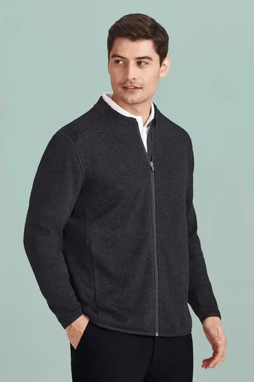 Biz Care Nova Men's Knit Jacket CO342MJ Flash Uniforms Navy Marle XS