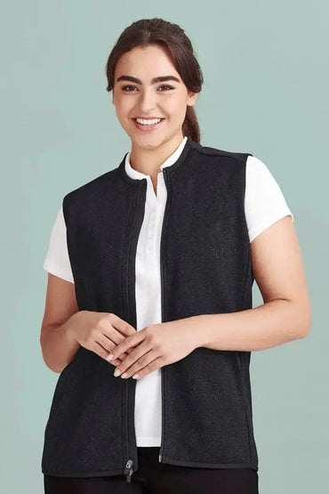 Biz Care Nova Womens Knit Vest CO343LV Flash Uniforms Navy Marle XS
