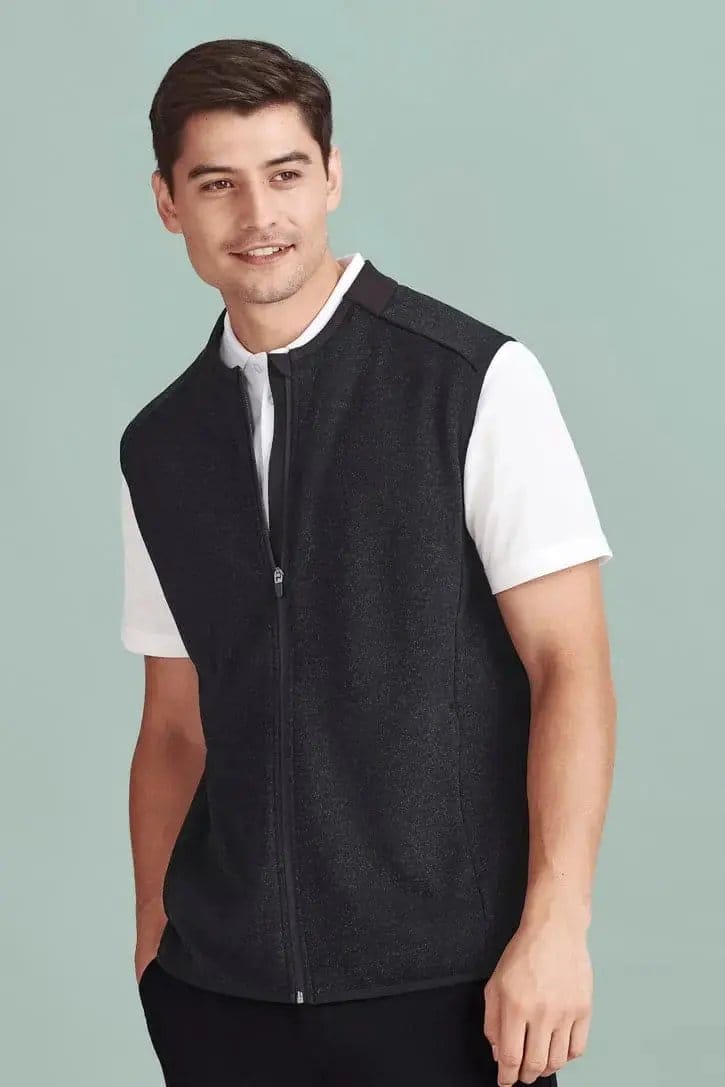 Biz Care Nova Men's Knit Vest CO343MV Flash Uniforms Navy Marle XS