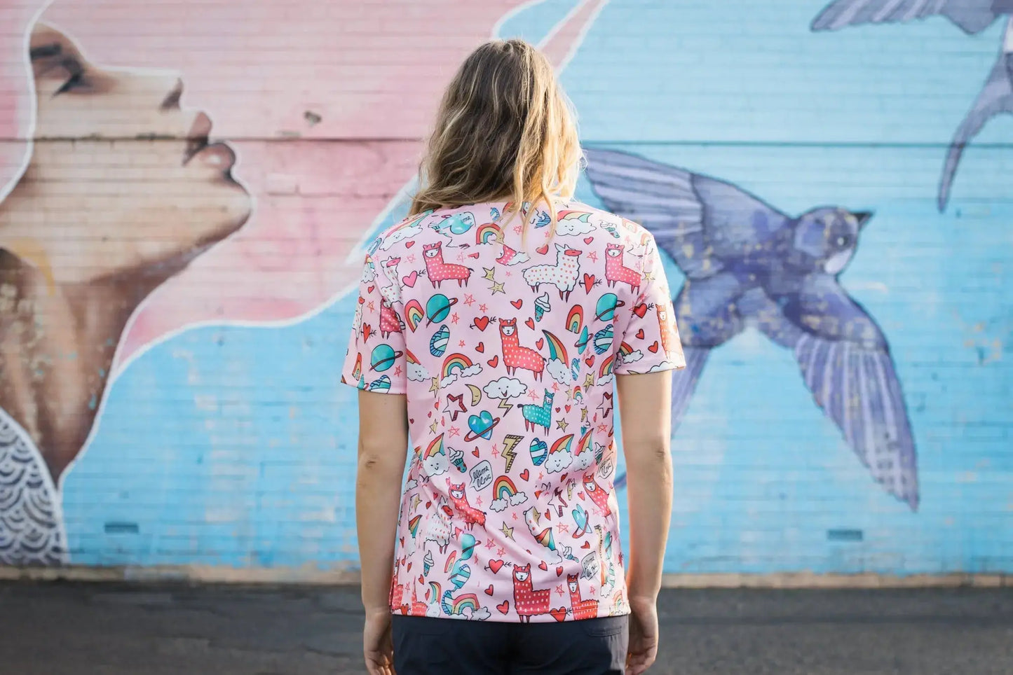 Softies Women's Lazy Lama Slim Fit Fun Scrub Top LMOT01 Simply Scrubs Australia