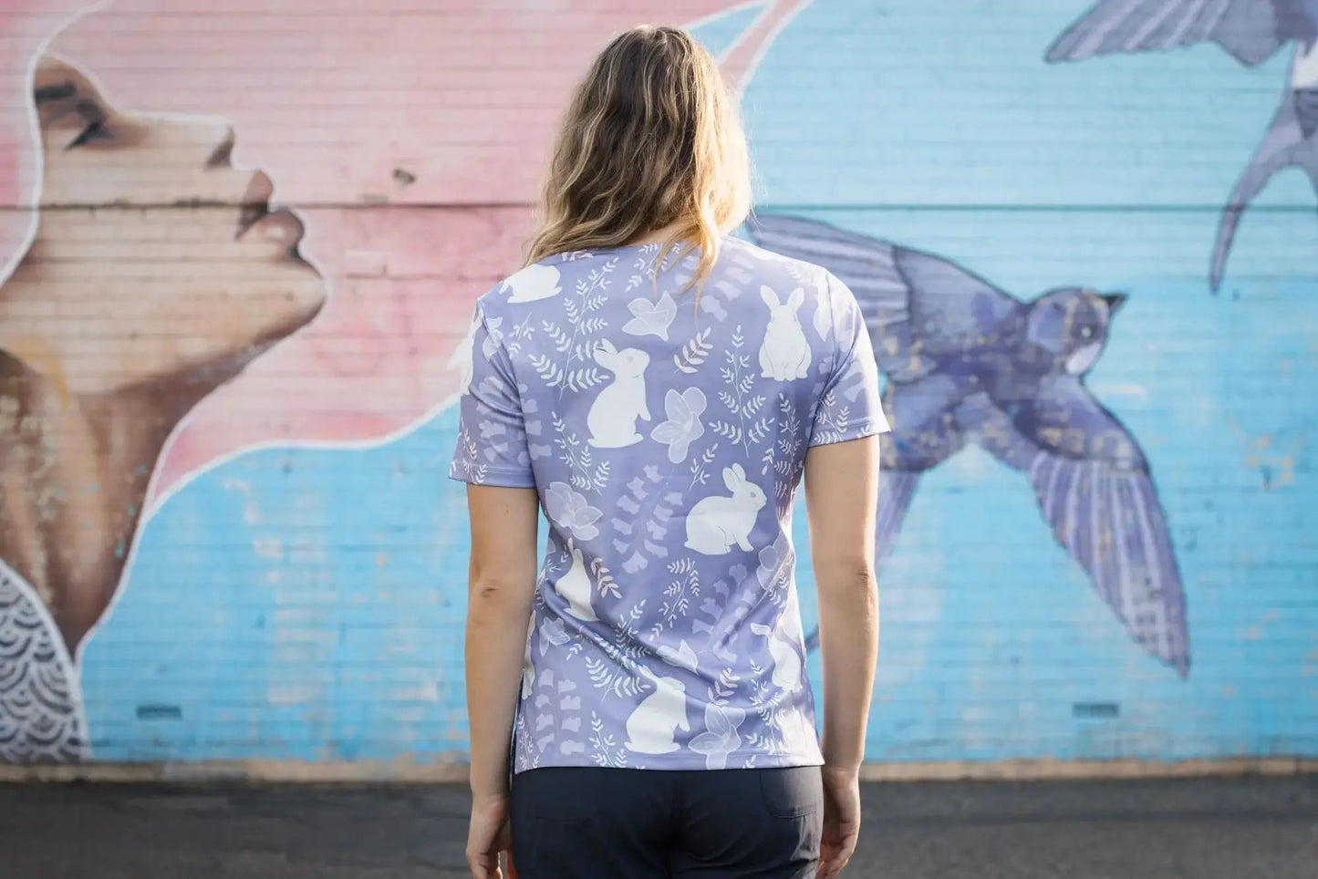 Softies Women's Bunny Bun Slim Fit Fun Scrub Top BBOT01 Simply Scrubs Australia