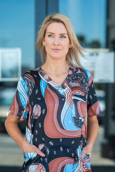 Softies Pilbara Indigenous Scrub Top PBT01