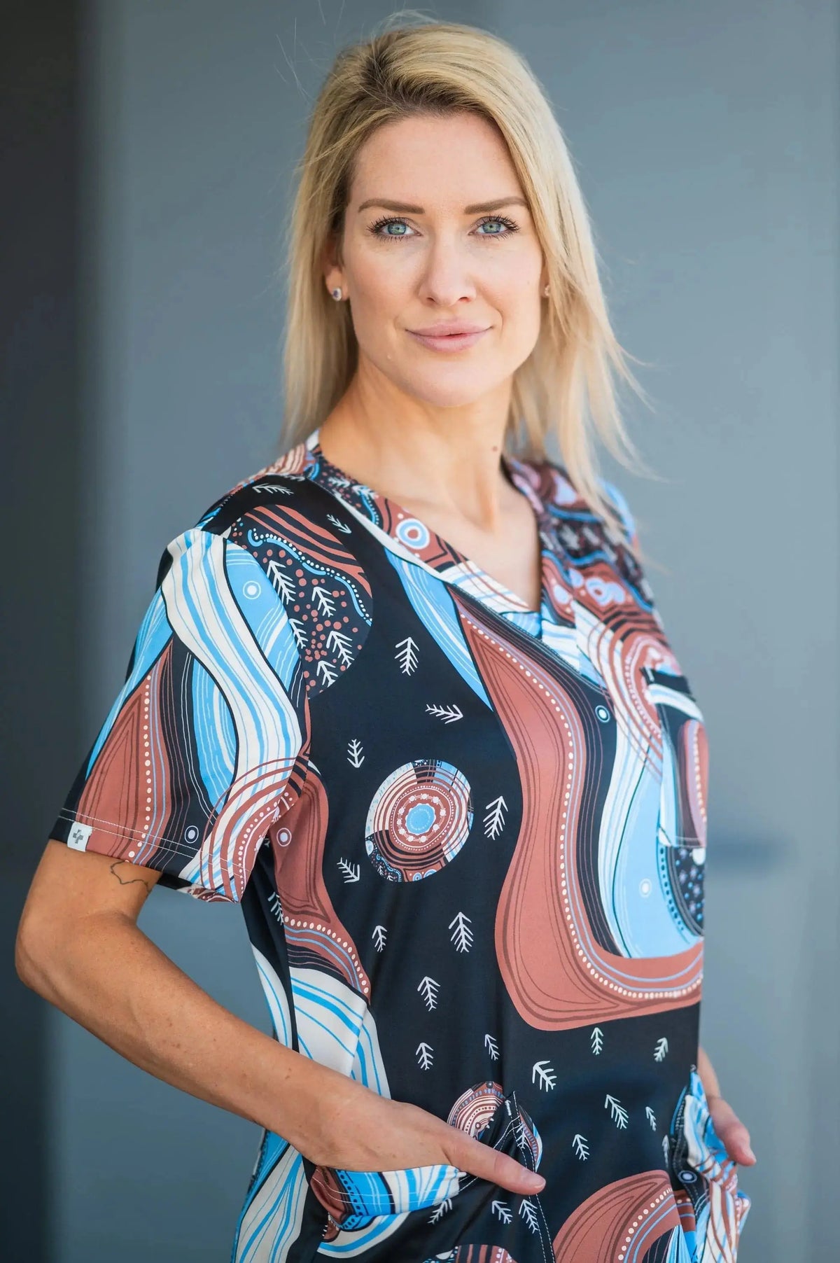 Softies Pilbara Indigenous Scrub Top PBT01
