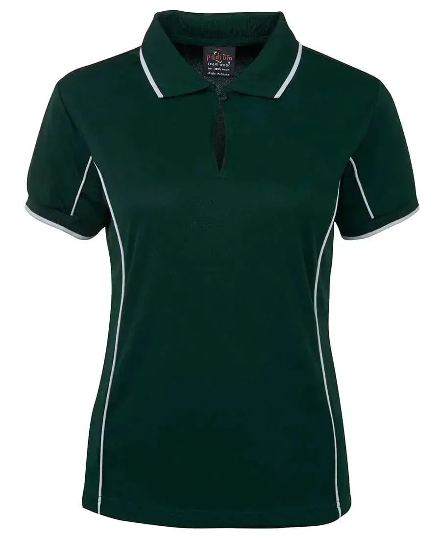 JB'S Wear Women’s Piping Work Polo 7LPI Casual Wear Jb's Wear Forest/White 8