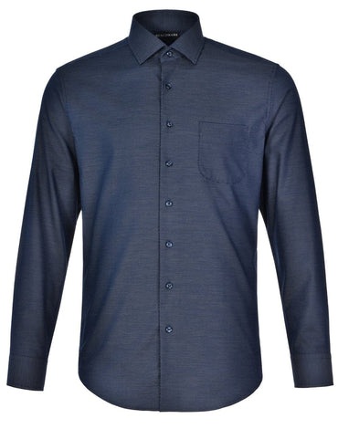 Mens Dot Jacquard Stretch Long Sleeve Ascot Shirt M7400L Metro Workwear.