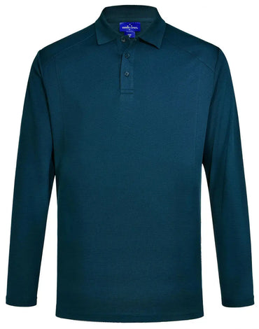 Mens Bamboo Charcoal Eco Fabric Long Sleeve Polo PS89 Winning Spirit