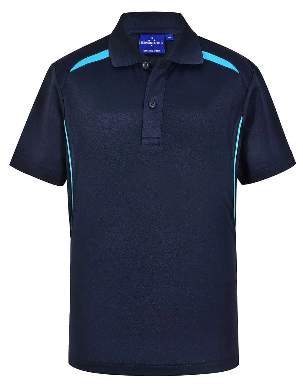 Winning Spirit Kid's Sustainable Poly/Cotton Polo Shirt PS93K Casual Wear Winning Spirit Navy/Aqua 4K
