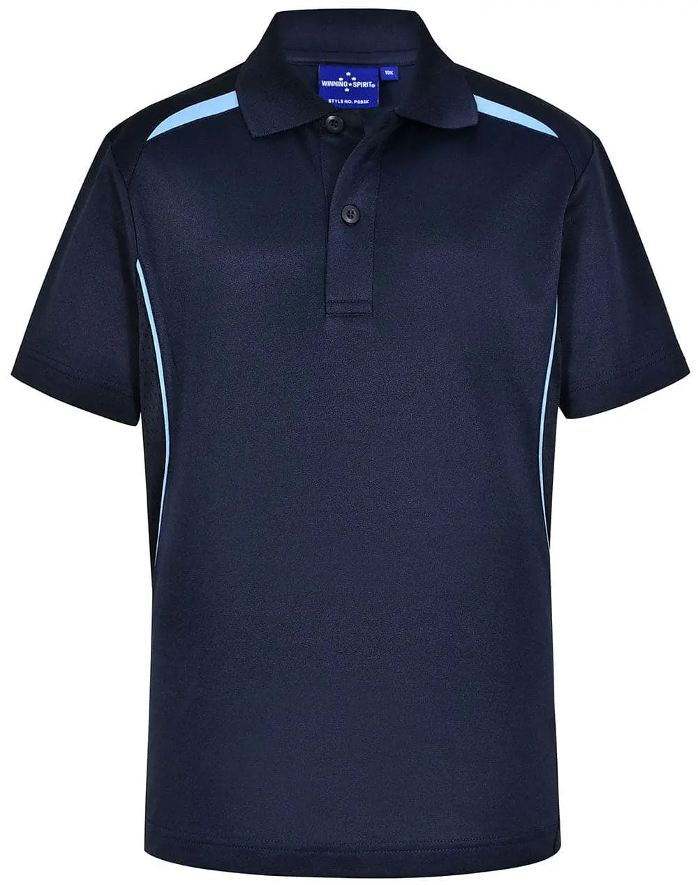 Winning Spirit Kid's Sustainable Poly/Cotton Polo Shirt PS93K Casual Wear Winning Spirit Navy/Sky 4K