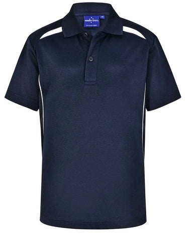 Winning Spirit Kid's Sustainable Poly/Cotton Polo Shirt PS93K Casual Wear Winning Spirit Navy/White 4K
