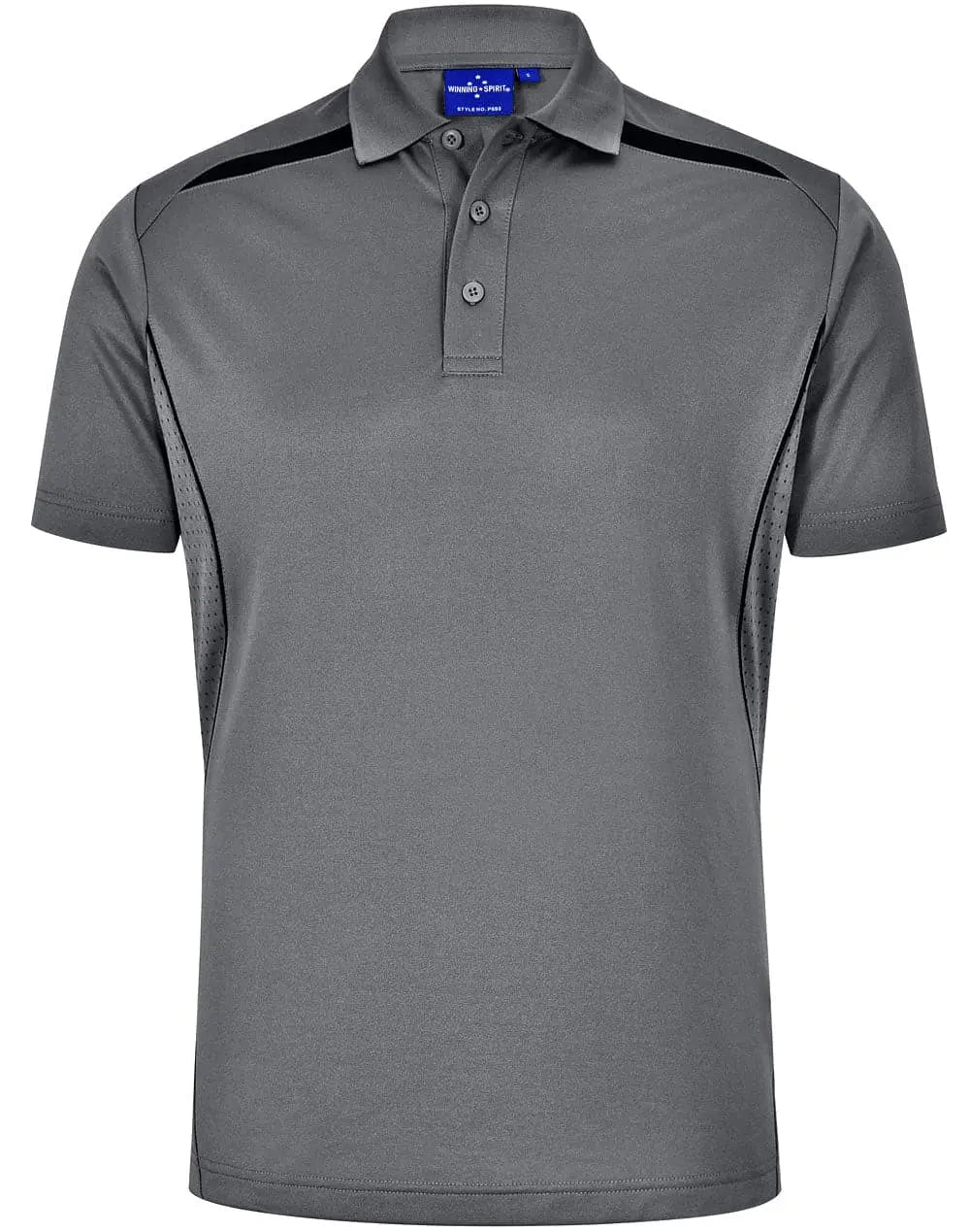 Winning Spirit Women's Sustainable Poly-Cotton Contrast Polo PS94 Casual Wear Winning Spirit Ash/Black 8