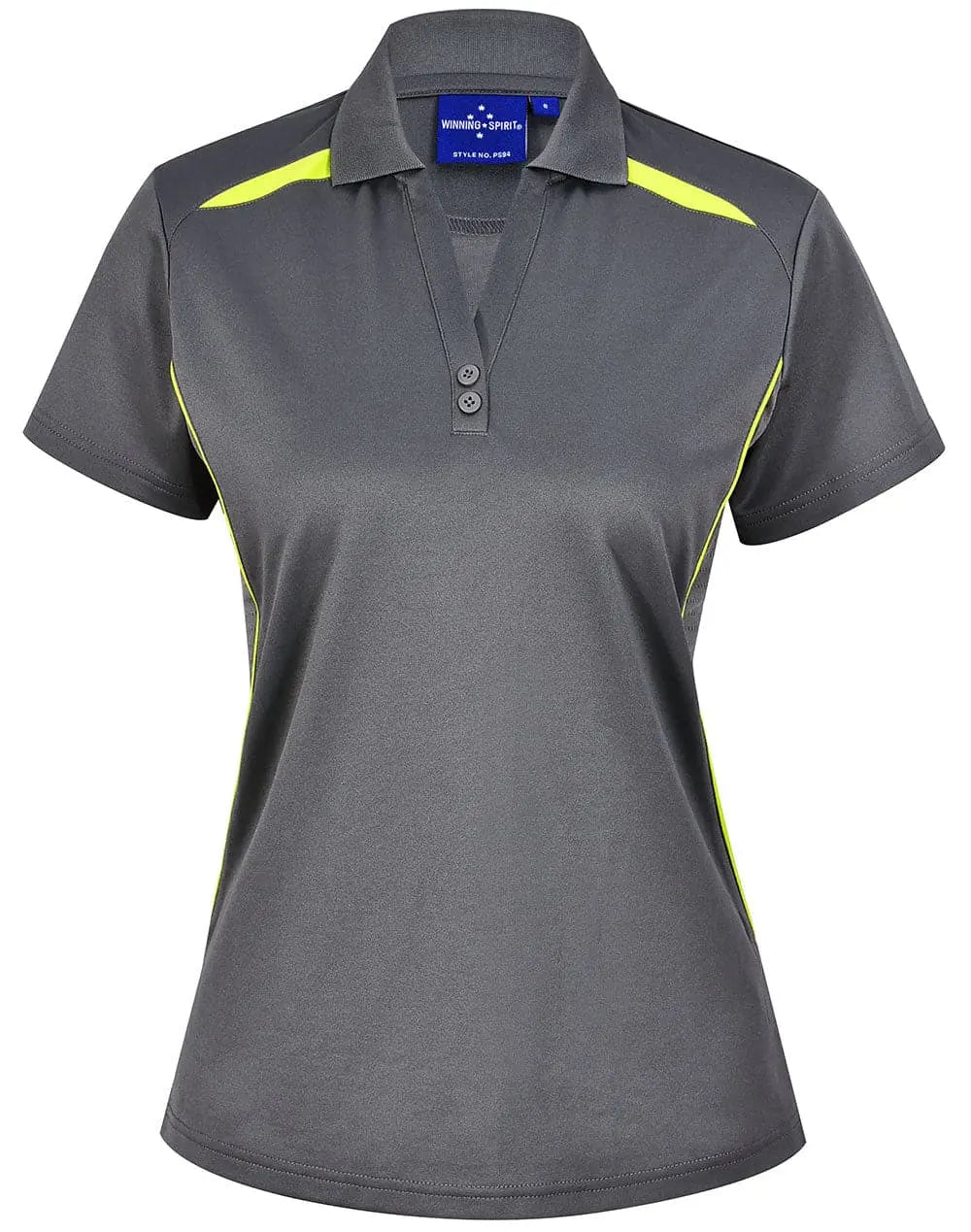 Winning Spirit Women's Sustainable Poly-Cotton Contrast Polo PS94 Casual Wear Winning Spirit Ash/Lime 8