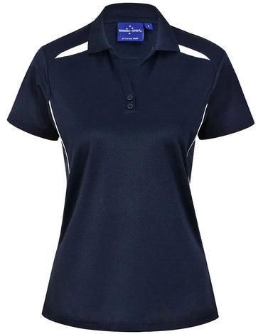 Women's Sustainable Poly/Cotton Contrast Polo Shirt PS94 Casual Wear Winning Spirit Navy/White 6