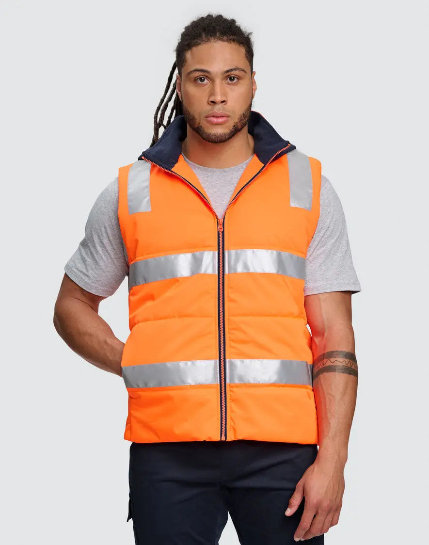 Unisex Hi-Vis Safety Hooded Puffer Vest SW93 Winning Spirit