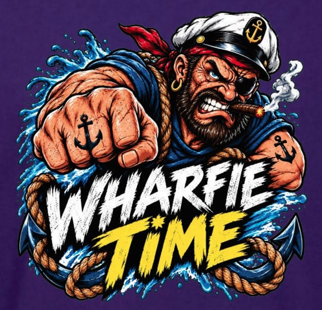 Wharfie Time Printed Cotton T-Shirt