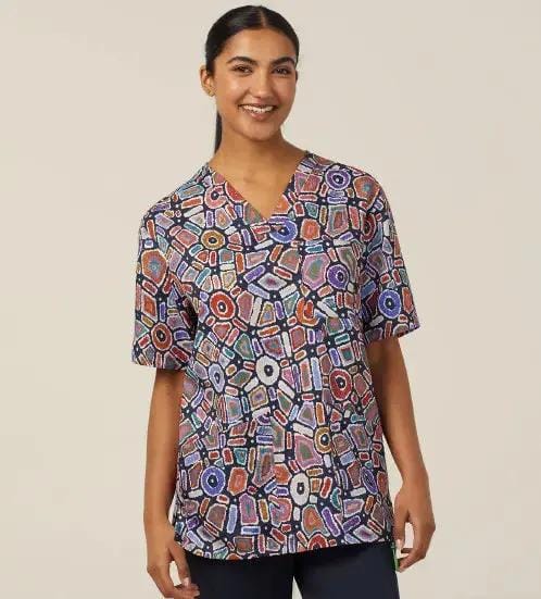 Water Dreaming Indigenous Scrub Top CATRG9