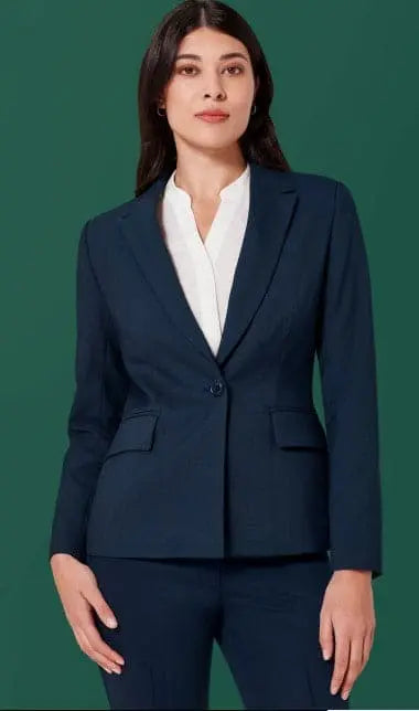 Biz Corporates Women's Renew Single Button Mid Length Jacket RJ401L Biz Corporates