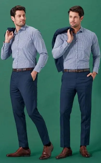 Biz Corporates Men's Renew Adjustable Waist Slim Flat Front Pant RGP407M Biz Corporates