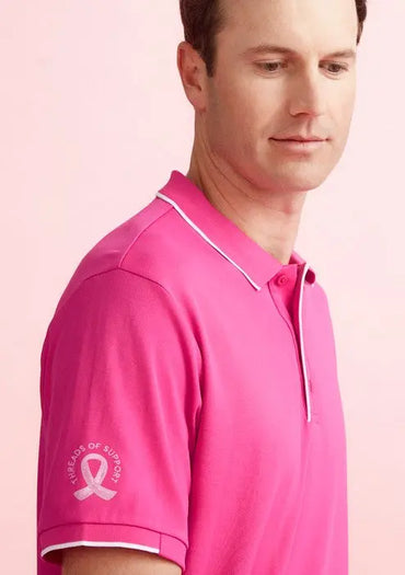 Biz Care Men's Pink Short Sleeve Polo Shirt CST313MS Biz Collection