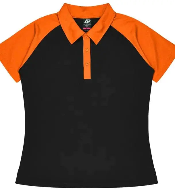 Aussie Pacific Manly Lady Polos 2318 Aussie Pacific BLACK/ELECTRIC ORANGE 6