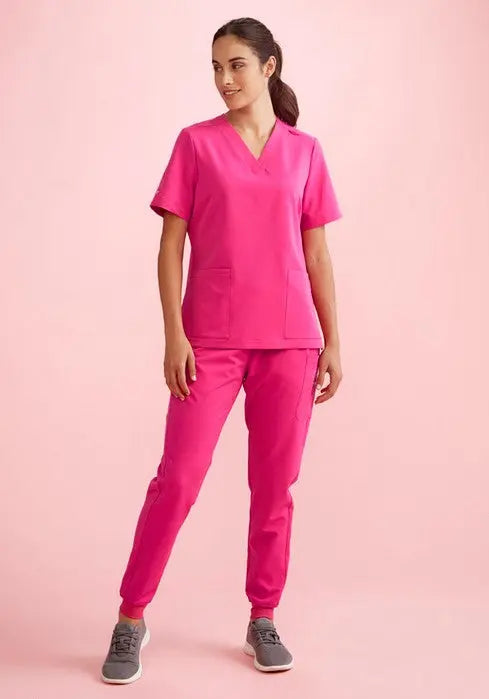 Biz Care Women's Pink Jogger Scrub Pant CSP241LL Biz Care