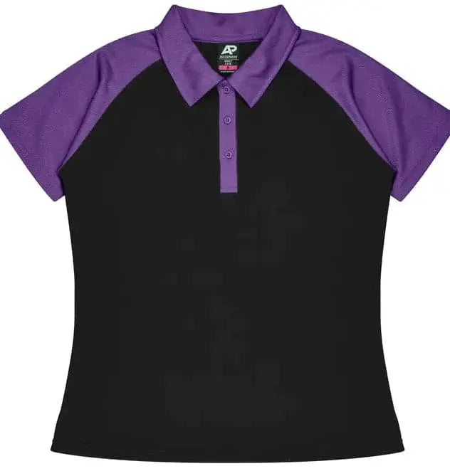 Aussie Pacific Manly Lady Polos 2318 Aussie Pacific BLACK/ELECTRIC PURPLE 6