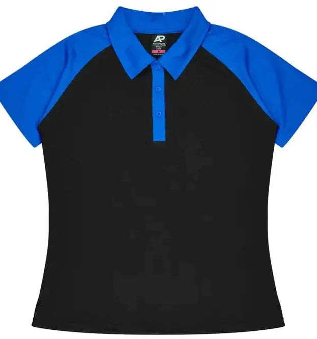 Aussie Pacific Manly Lady Polos 2318 Aussie Pacific BLACK/ELECTRIC ROYAL 6