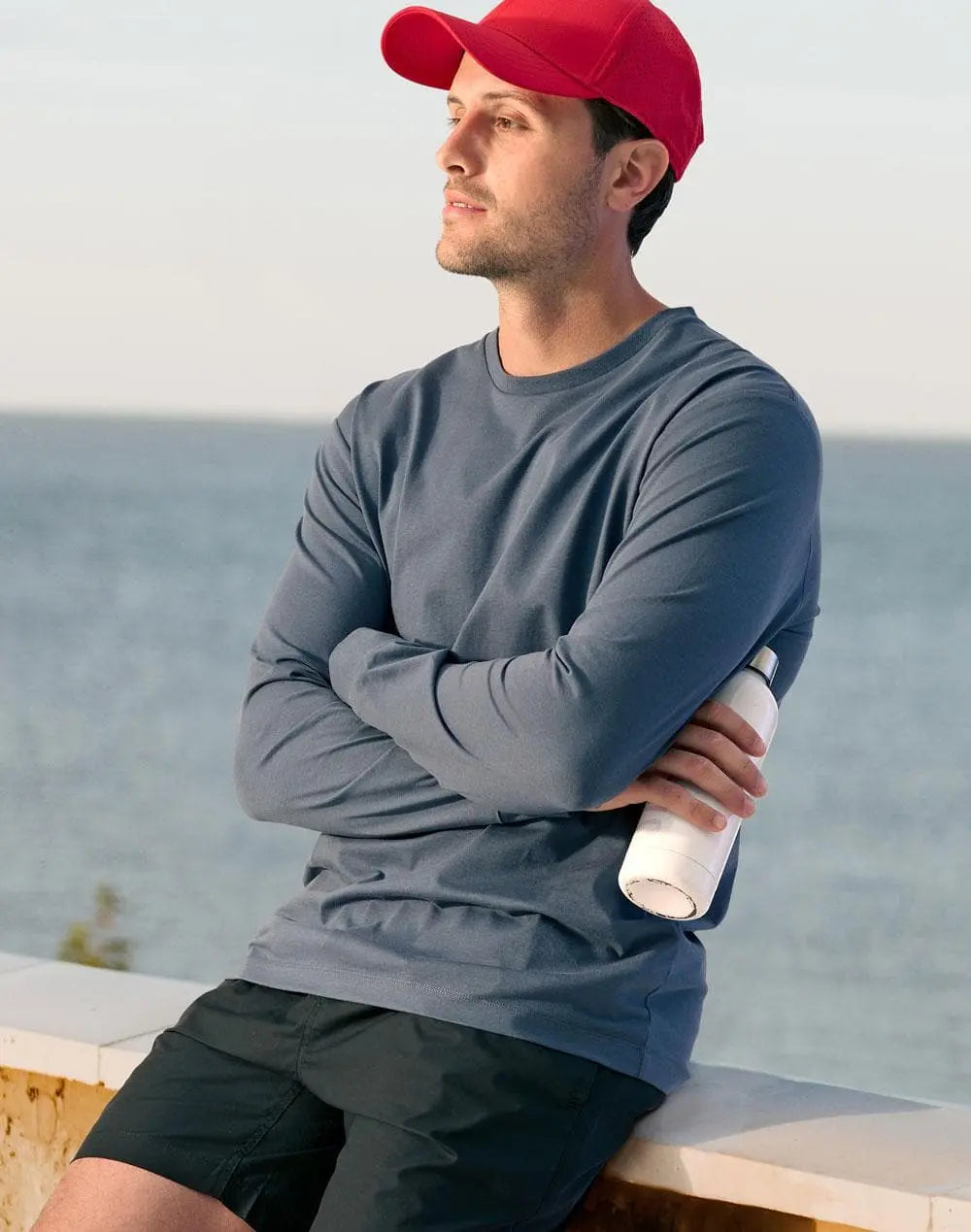 Winning Spirit Men's Premium Cotton Face Long Sleeve Tee TS47 Winning Spirit