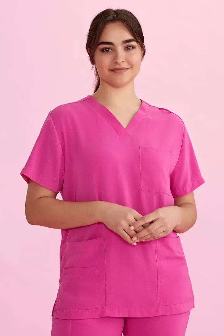 Biz Care Hot Pink Unisex Scrub Top CST250US Biz Care