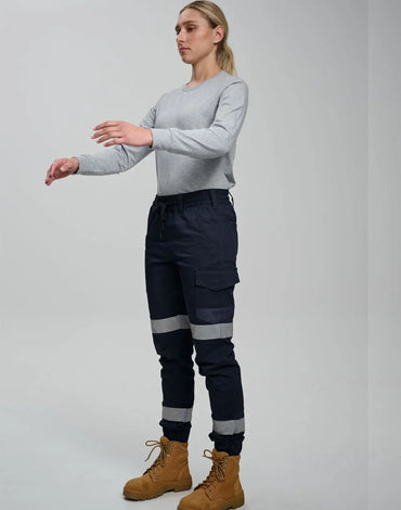 Unisex Cotton Stretch Drill Taped Cuffed Work Pants WP28HV Australian Industrial Wear