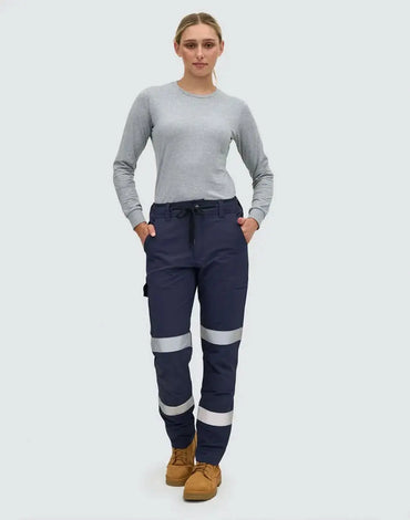 Unisex DWR Water Repellent Flexi Work Pants with Tape WP30HV Australian Industrial Wear