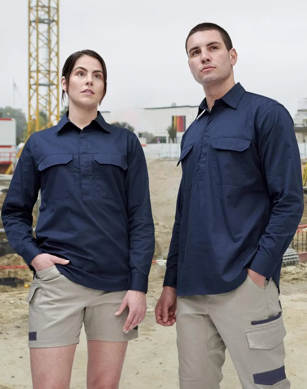 Unisex Cool Breeze Closed Front Work Shirt WT12 Work Wear Winning Spirit