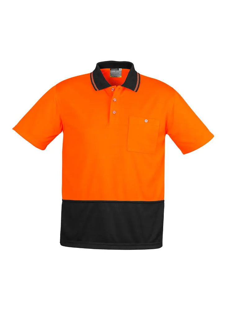 Hi-Vis Work Polo Shirt in Orange and Black