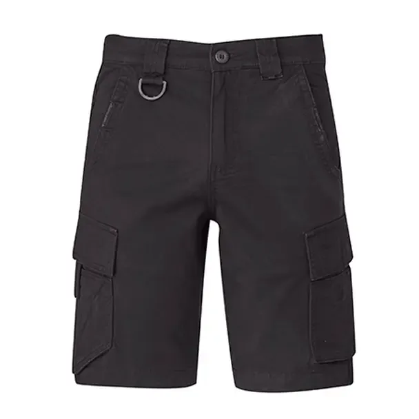 Men's Curved Cargo Shorts ZS360 Work Wear Syzmik Charcoal 72R