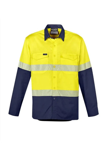 Mens Rugged Cooling Hi Vis Segmented Tape L/S Shirt ZW229 Work Wear Syzmik