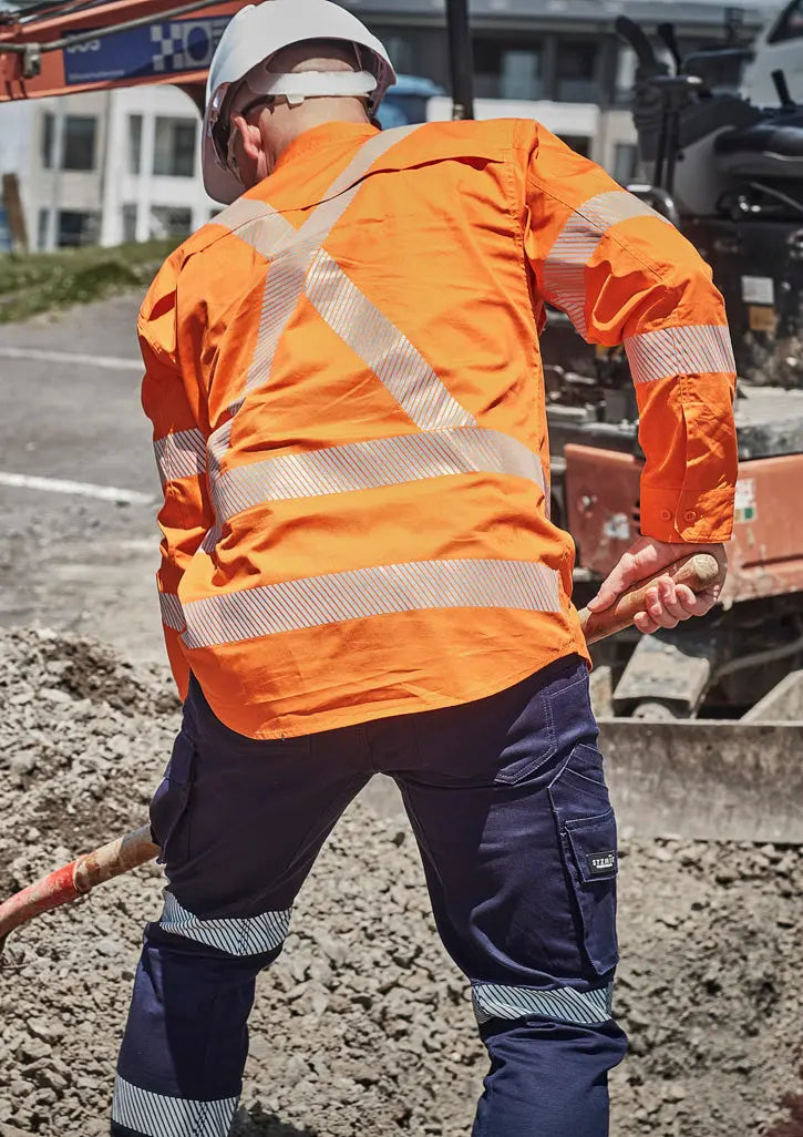 SYZMIK Men's Hi Vis X Back NSW Rail Segmented Tape ZW692 Syzmik