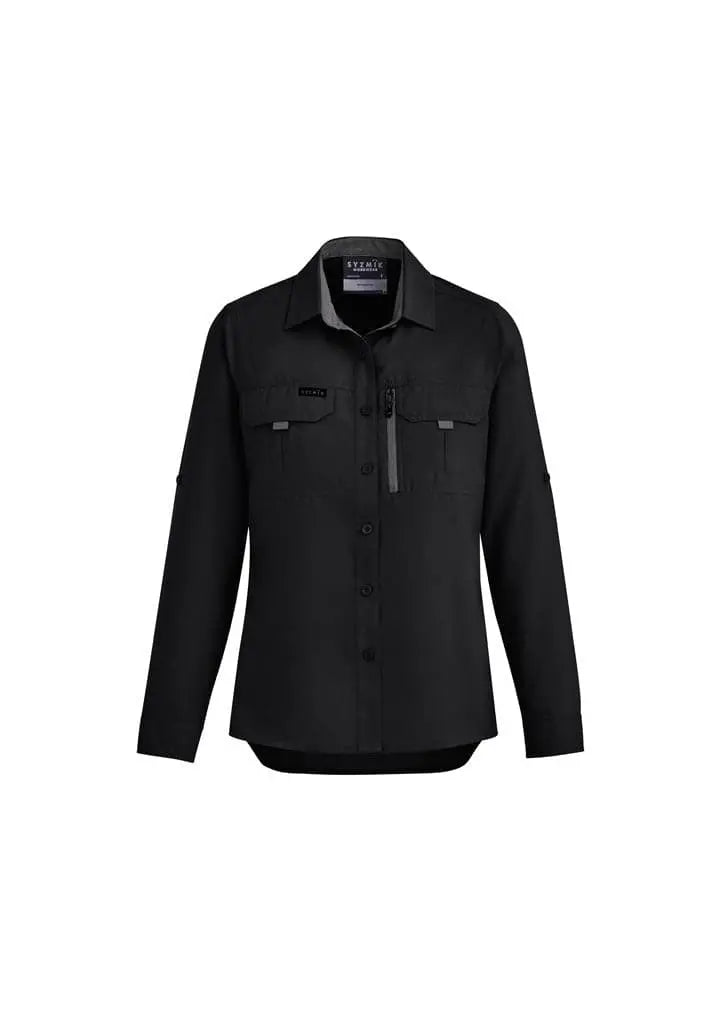SYZMIK WOMEN OUTDOOR L/S SHIRT ZW760 Work Wear Syzmik Black 8