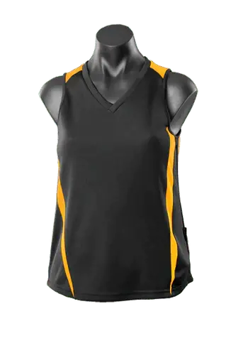 Aussie Pacific Eureka Ladies Singlet 2104 Casual Wear Aussie Pacific Black/Gold 8