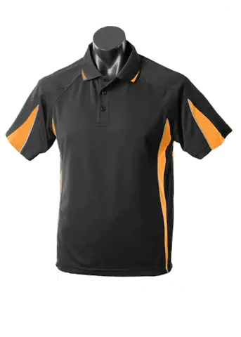 Aussie Pacific Men's Eureka Polo Shirt 1304 Casual Wear Aussie Pacific Black/Gold/Ashe S
