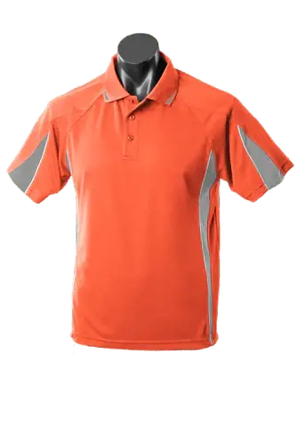 Aussie Pacific Men's Eureka Polo Shirt 1304 Casual Wear Aussie Pacific Orange/Charcoal/White S