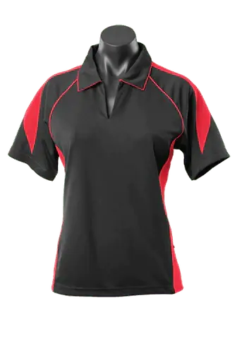 Aussie Pacific Premier Ladies Polo Shirt 2301 Casual Wear Aussie Pacific Black/Red 8