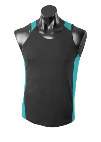 Aussie Pacific Premier Singlet 1101 Casual Wear Aussie Pacific Black/Teal S