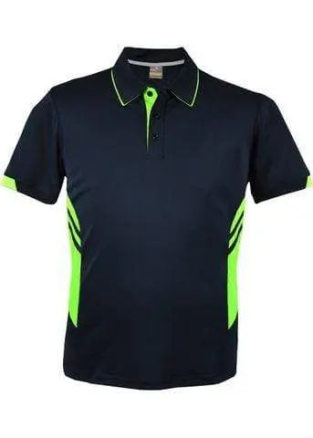 Aussie Pacific Tasman Kids Polo Shirt 3311 Casual Wear Aussie Pacific Navy/Neon Green 6