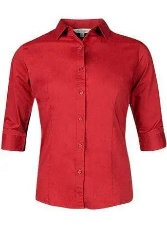 Aussie Pacific Ladies 3/4 Sleeve Shirt 2903T Corporate Wear Aussie Pacific Red 4